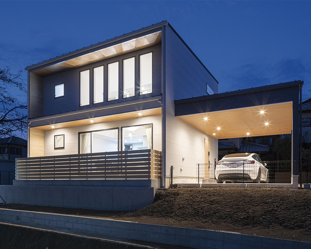 全館空調搭載！吹抜けと家事楽L字・8の字動線が大活躍する愛犬と暮らすキャノピー型ガレージハウス