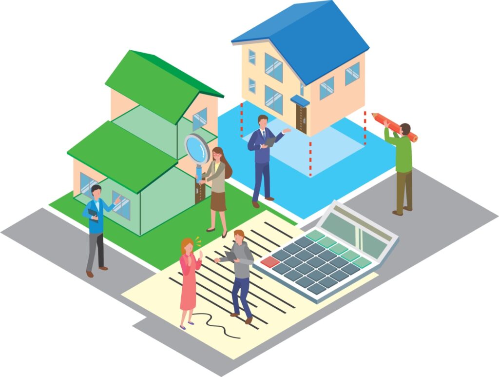 建ぺい率と容積率のイメージ図