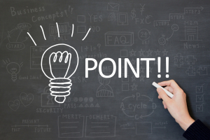 「POINT」と書かれた黒板